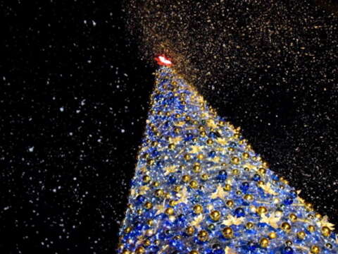 Christmas tree at Xinbeitou Historic Station
